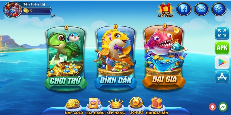 Thông tin về chế độ chơi và hệ thống súng trong Bắn Cá Club